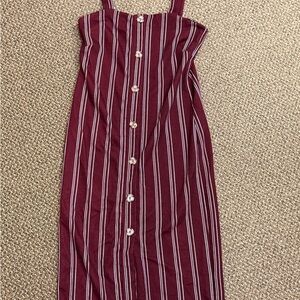 J for Justify Burgundy‎ and White Striped Maxi Dress